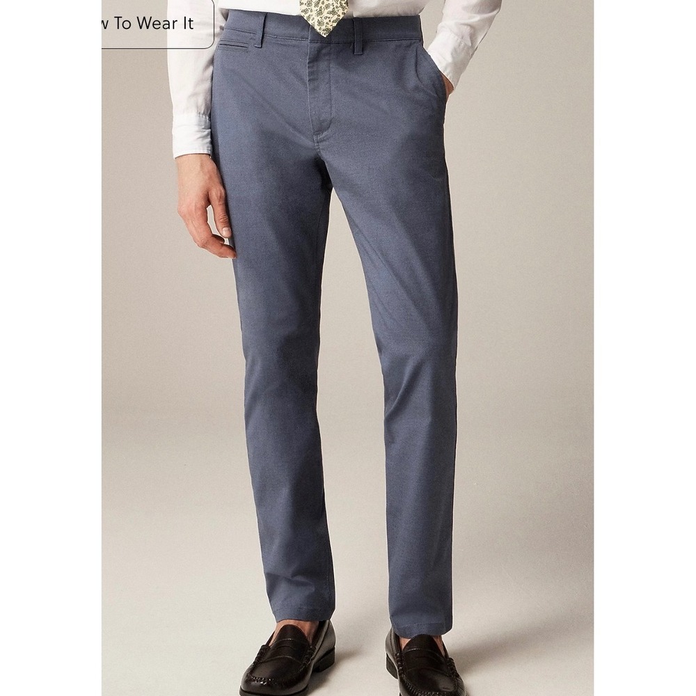 J.Crew 484 Slim‎ Fit Chino Pants Mens 34x34 Blue Gray BX186 New